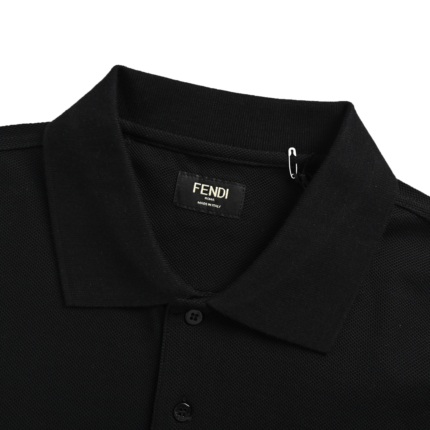 Fendi FF embroidered pocket zipper Polo short sleeve