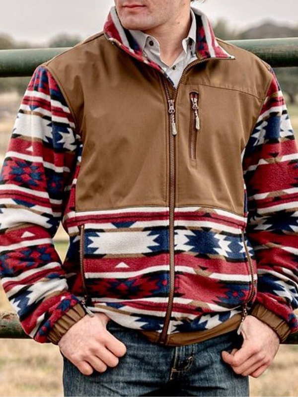 Men's Western Retro Print Jacket