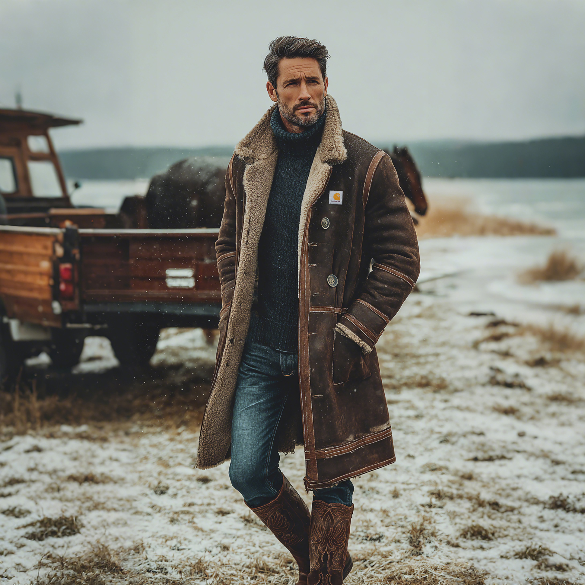 Winter-Ready Shearling Coat with Classic Style and Warmth