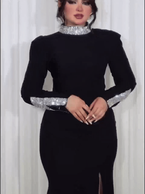 Diamond-studded Evening Gown