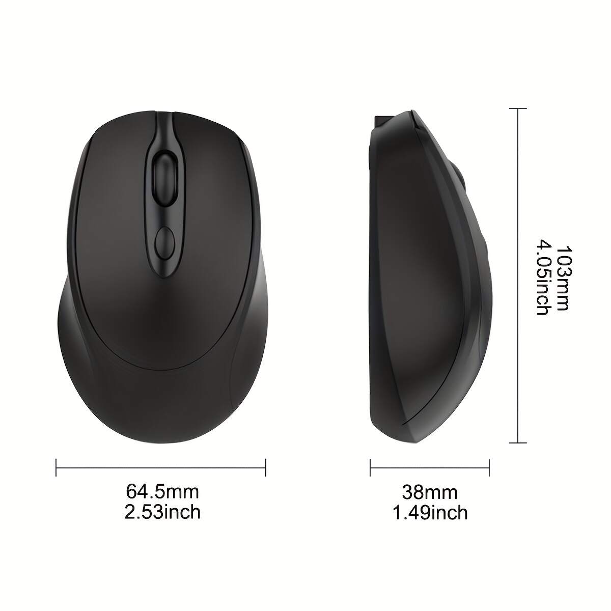 [Wireless Mouse] Rechargeable Ergonomic Wireless Mouse (BT & 2.4G) | Computer Cordless Mouse with USB Receiver for PC Mac Laptop