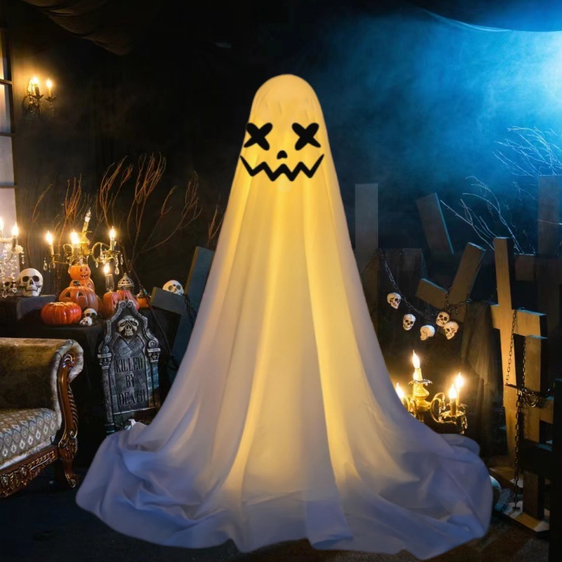 Halloween Decorations-Large Spooky Ghost Halloween Decor with String Lights