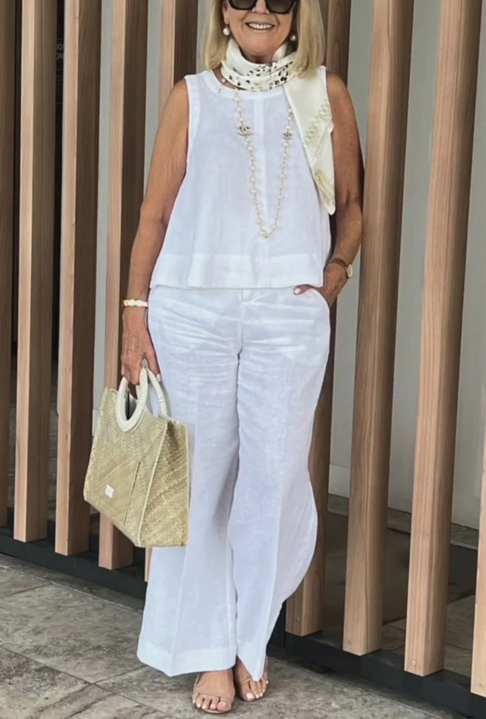 Wide Leg Pants Two-piece Set for Women
