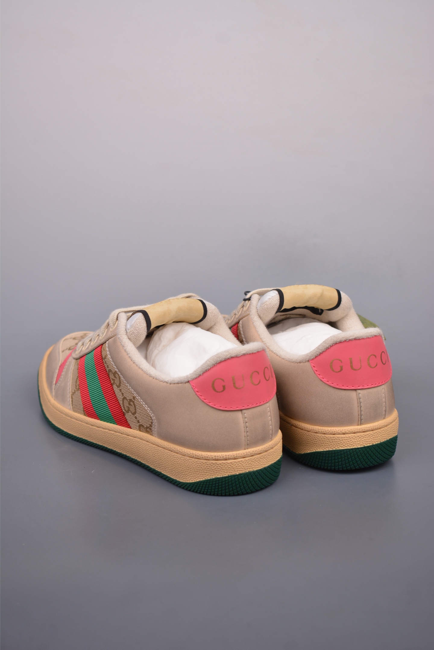 Gucci Screener GG Sneaker Low Off-White Old Green Red Rose Pink