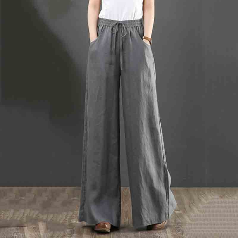 Basic Comfy Elastic Waist Drawstring Pants