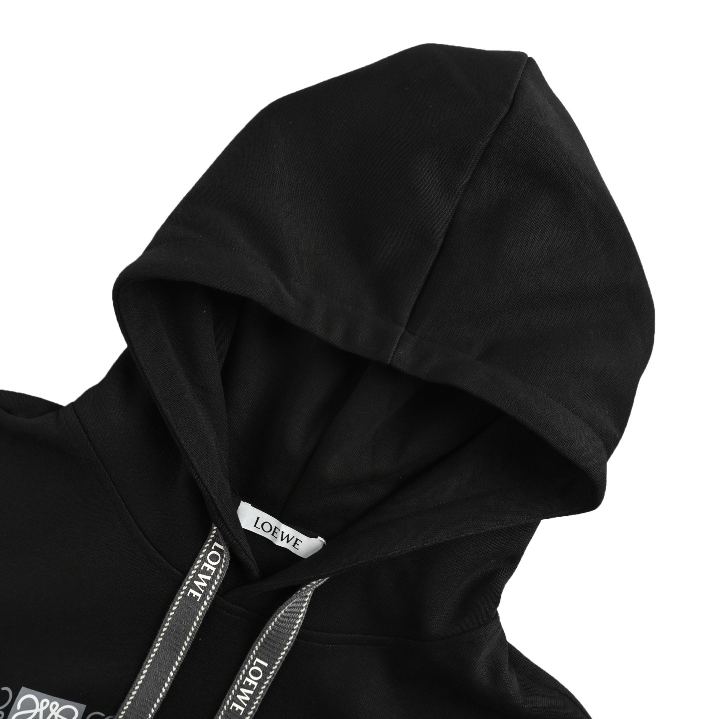 Loewe 25Fw hollow laminated lettering hooded sweatshirt