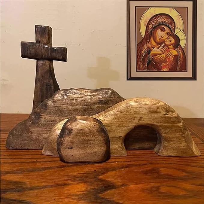 ✝️✝️Cross Easter scene wooden decoration