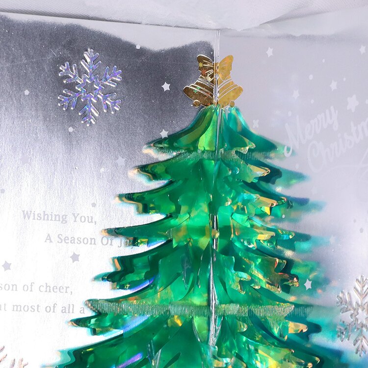 Sparkling 3D eco-friendly Christmas tree greeting card