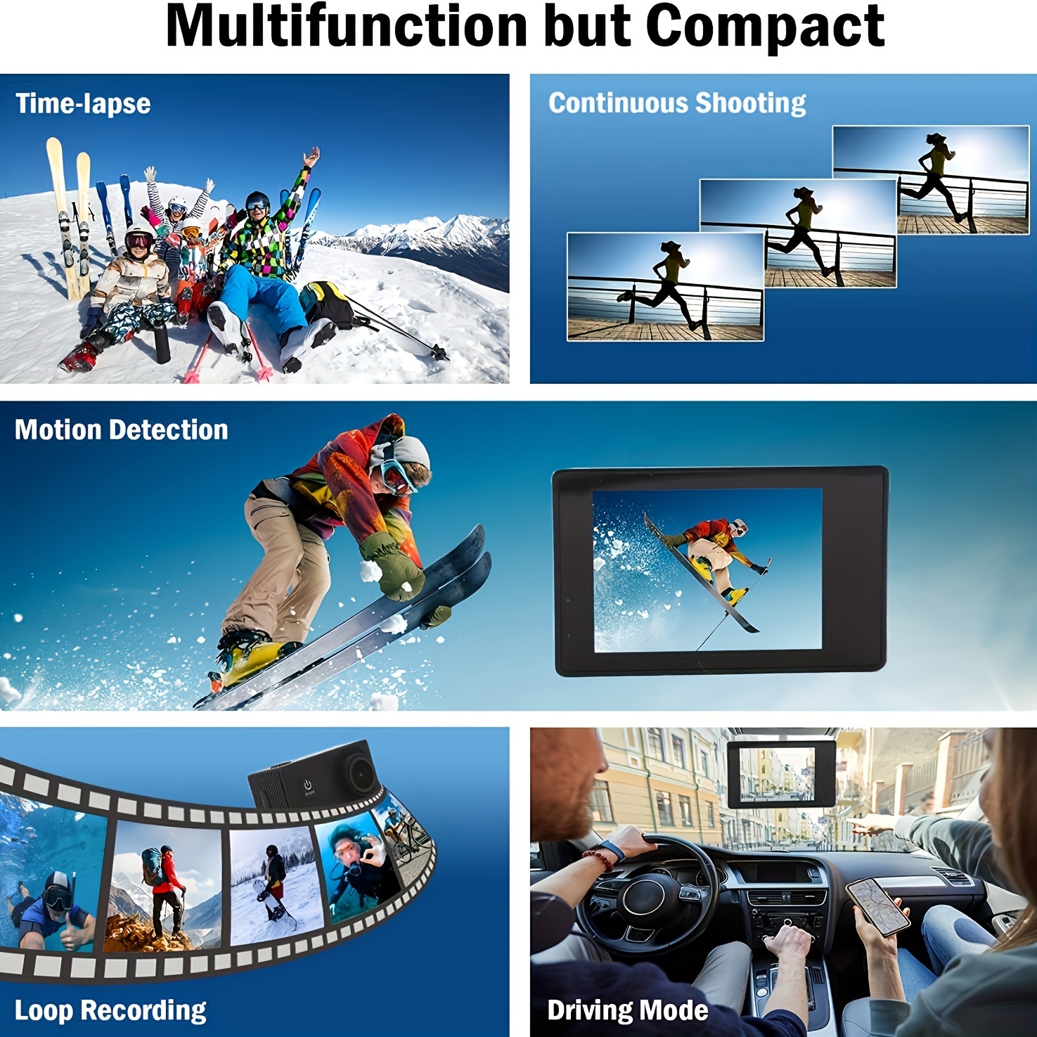 Action Camera (Built In 900 MA Battery) Action Camera Ultra HD Underwater Camera 140 Degree Wide-angle Lens 1181.1 Inch Waterproof Action Camera WIFI Camera For Thanksgiving Christmas (two Options: With Card And Without Card)