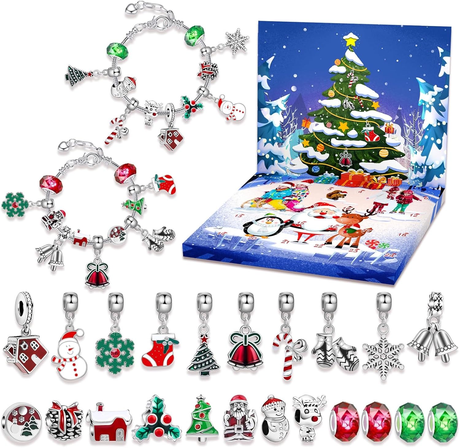 ✨Last Day 50% OFF✨DIY Christmas Advent Calendar Bracelets Set
