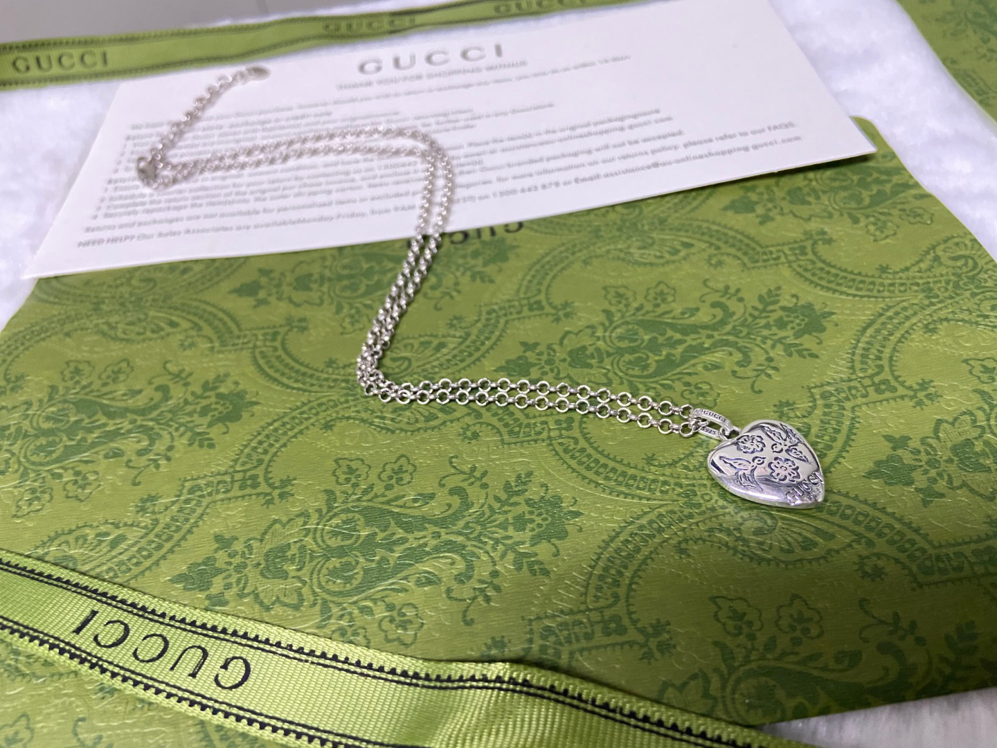 Gucci Fearless Flower and Bird Necklace