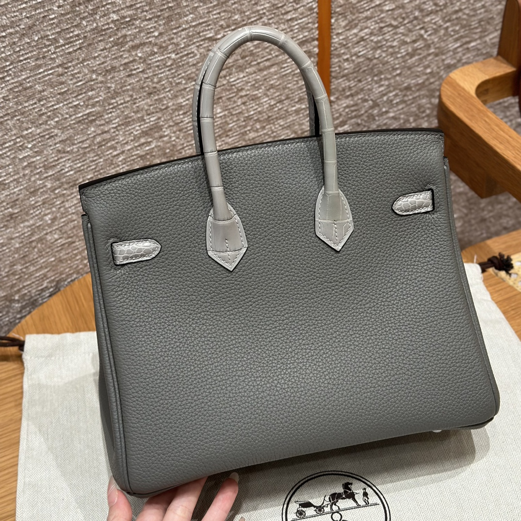Hermes Birkin Touch 0LGris Mayer0WGris neve handbag (handmade to order)