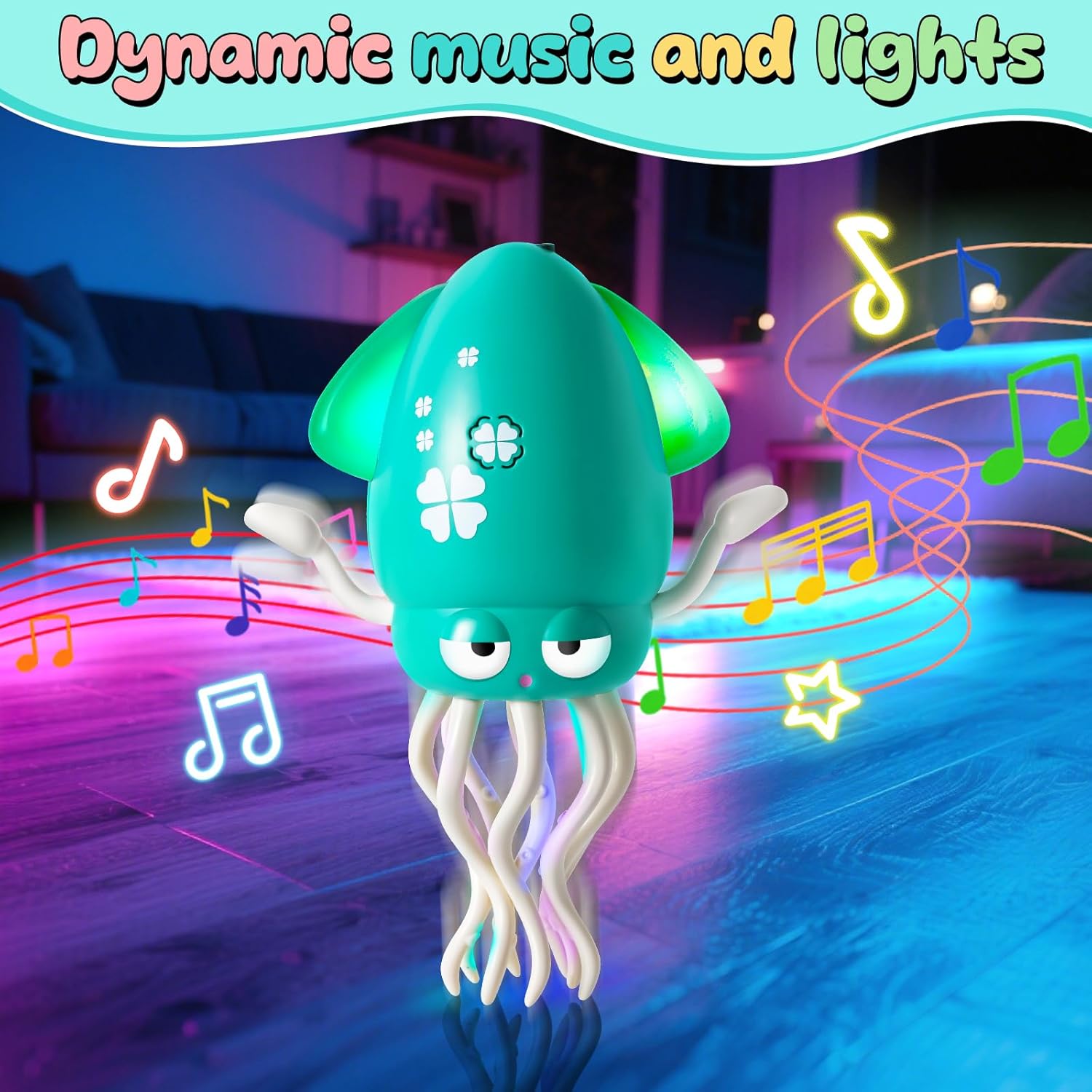 🔥Last Day 50% OFF🔥Electric Crawling Octopus Toy with LED Lights & Music,Smart Obstacle Avoidance, Interactive Fun Gifts