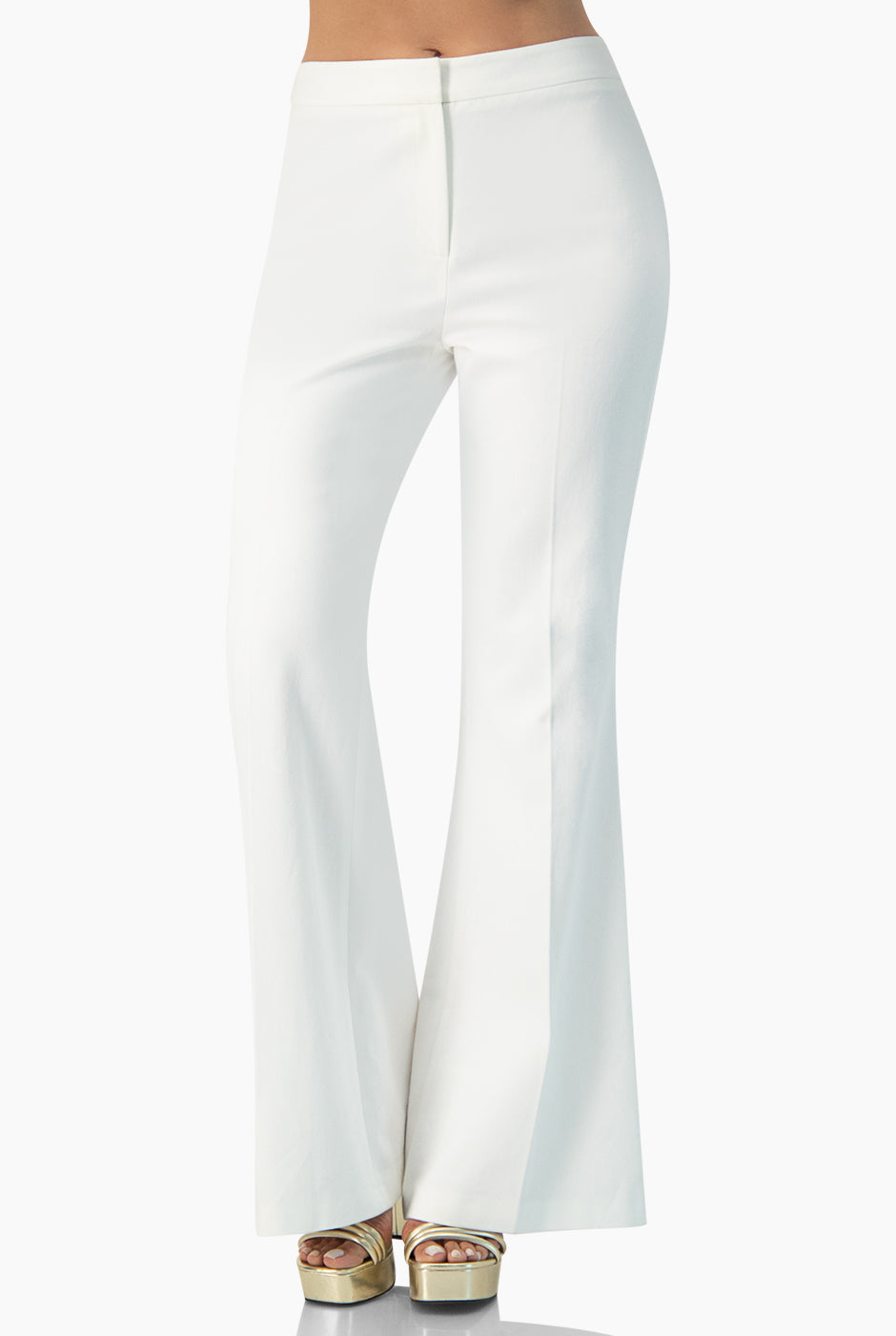 Pantalon corte campana blanco