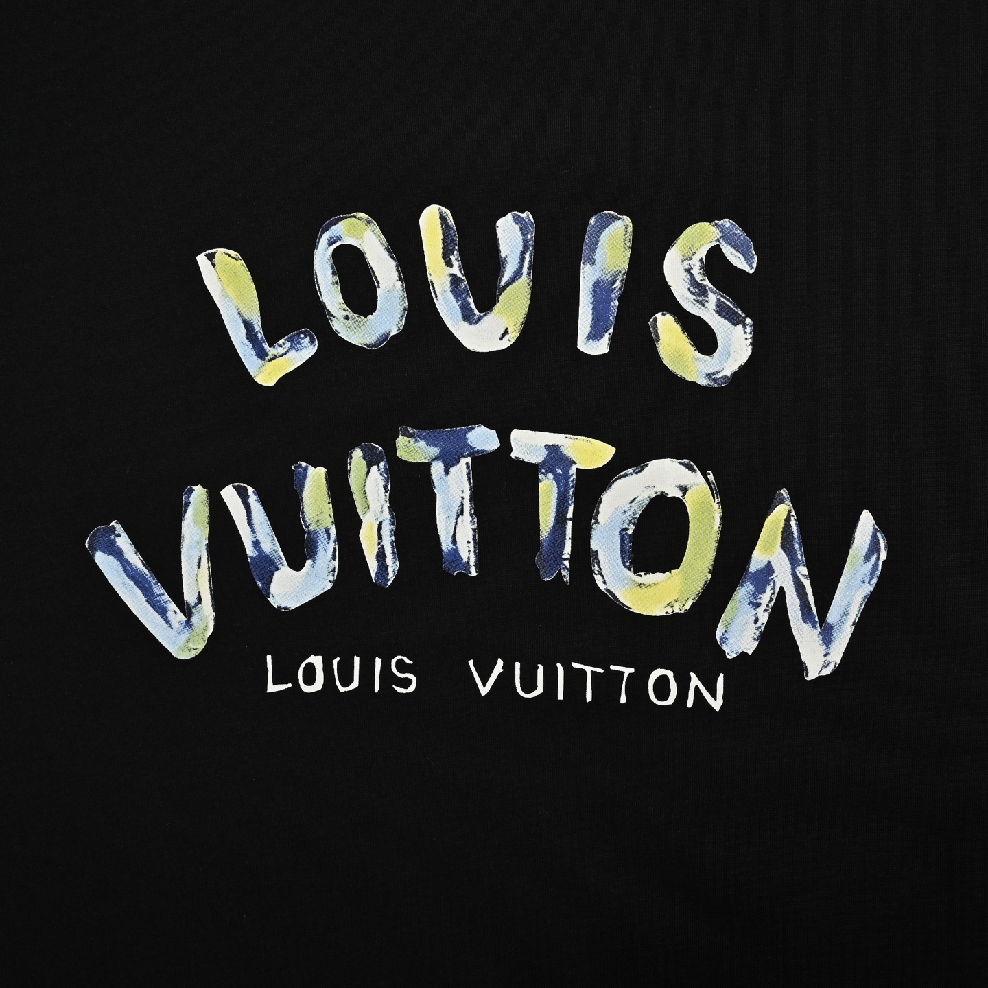 Louis Vuitton 25ss hand-painted camouflage lettering logo short sleeve