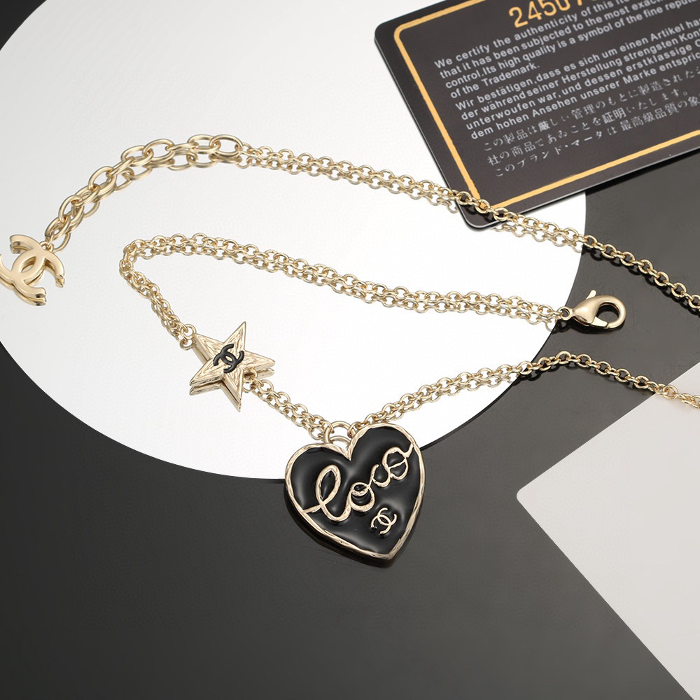 Chanel Heart Peach Necklace