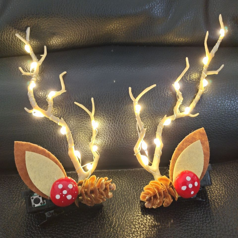 🦌🦌LED Reindeer Antler Hair Clips🌲🌲 Perfect Gift for Christmas/Halloween/Easter/Holiday🎁🎁