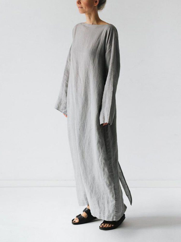Oversize Tied Side Slit Maxi Dress