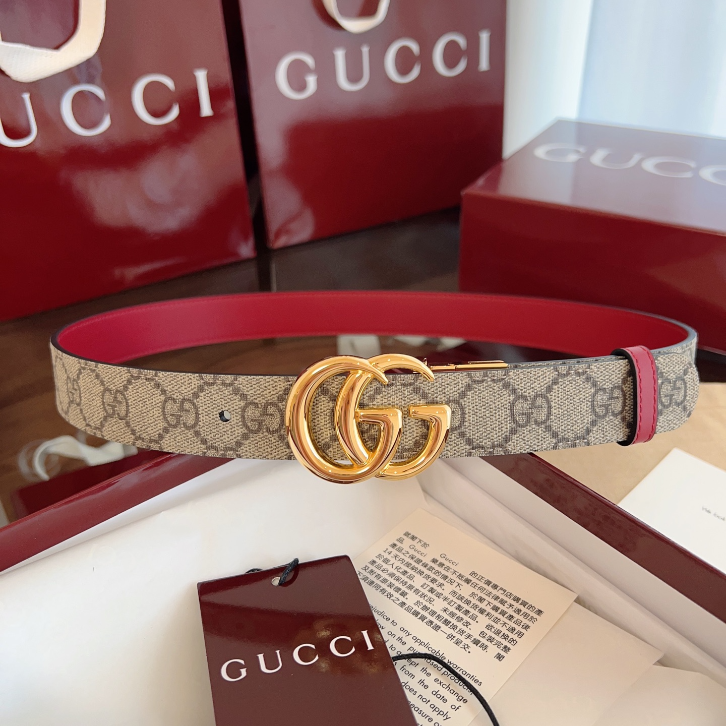 Gucci 2025 new double G buckle leather belt width 3.0cm