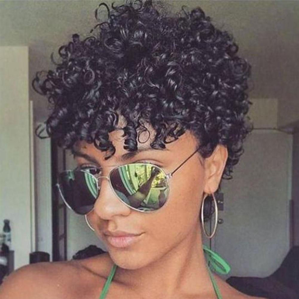 Luna 011 Sassy African American Short Spiral Curly Afro Wig for Women