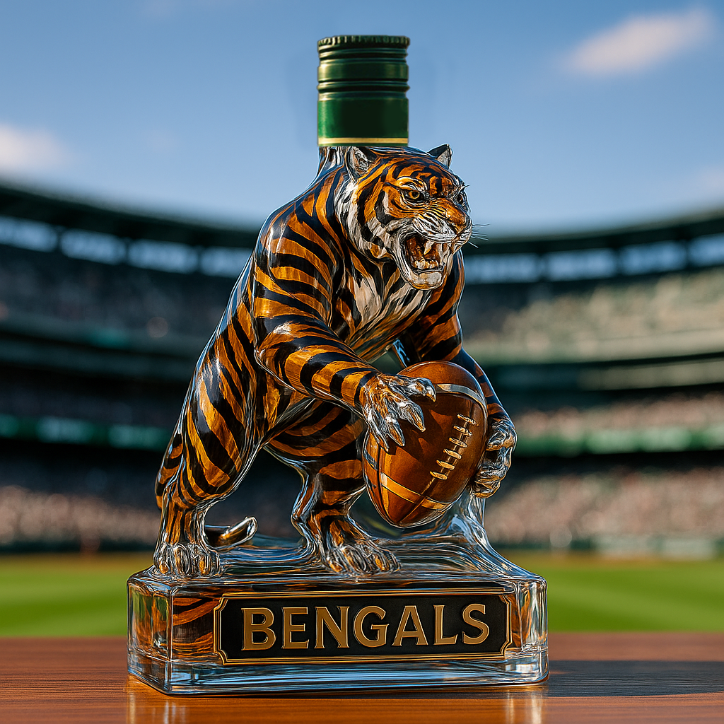 🧡Unleash the Roar – bengals whisky bottle