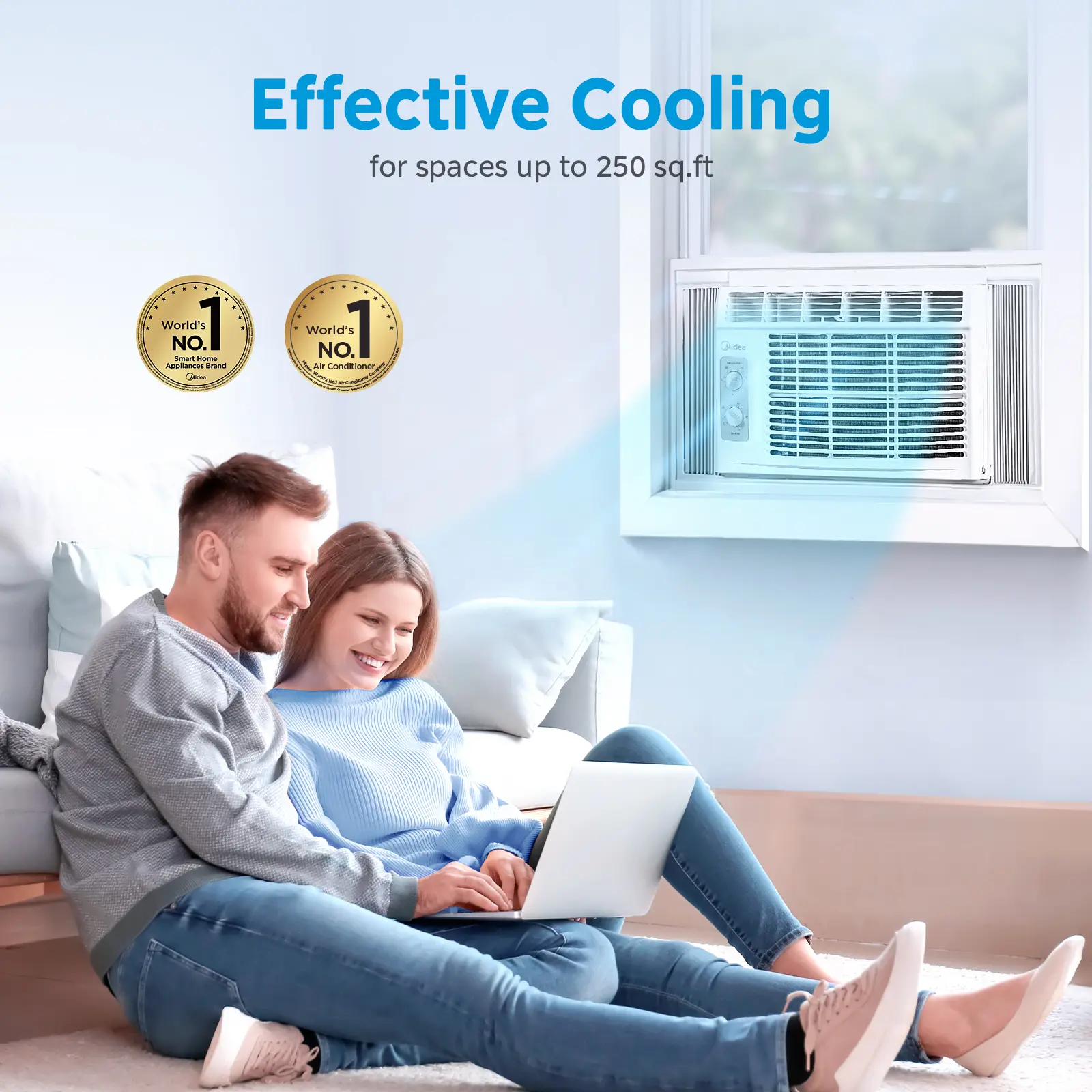 5,000 BTU EasyCool Mechanical Small Window Air Conditioner - Cool up to 150 Sq. Ft. AC with Easy-to-Use Mechanical Controls and Reusable Filter, Perfect for Small Bedroom, Living Room, Home Office