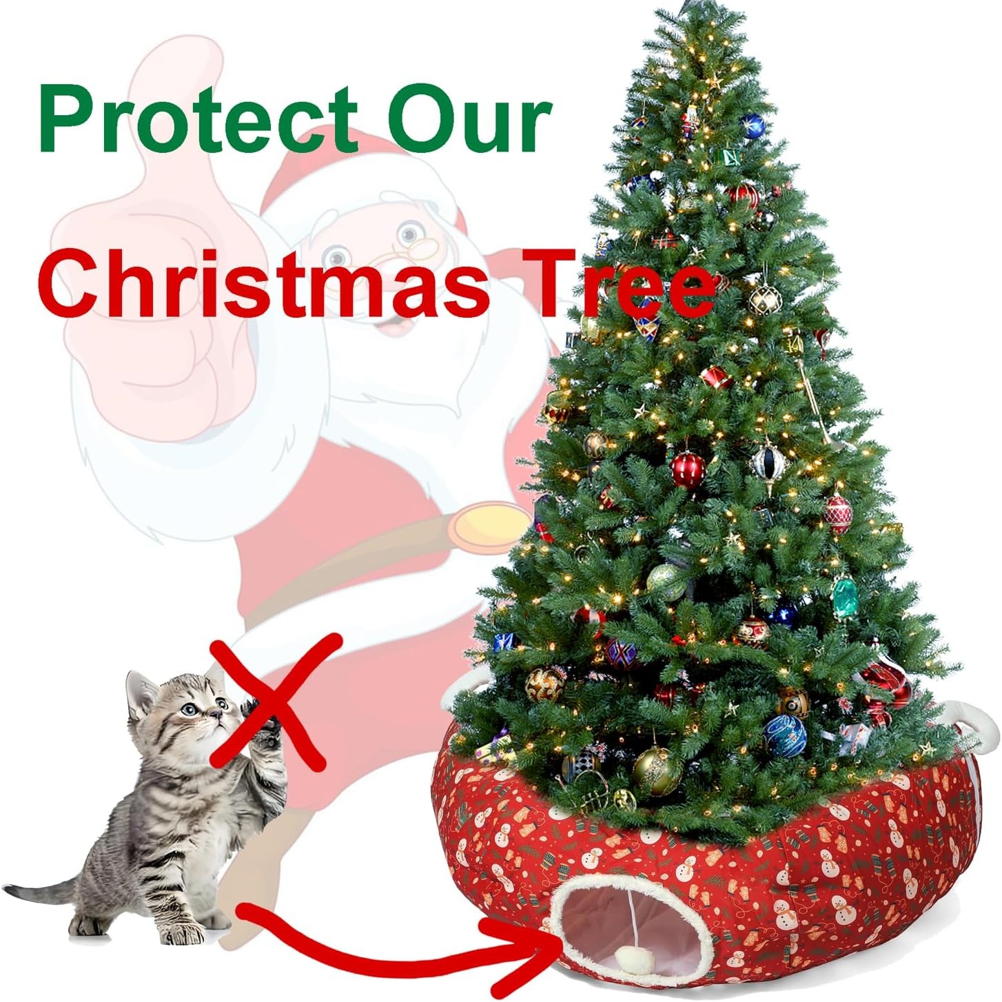 🎄Christmas Sale 60% OFF🎄Cat Tunnel Bed Under Christmas Tree