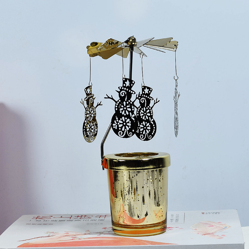 🔥ON SALE🔥2Pcs Rotating Christmas Snowflake Candle Holder