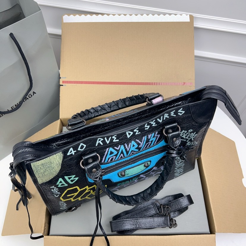 Balenciaga Mini City Graffiti Tote Bag
