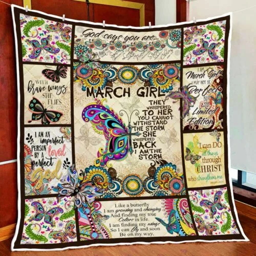 March Girl. I Am The Storm. Butterfly Quilt Blanket