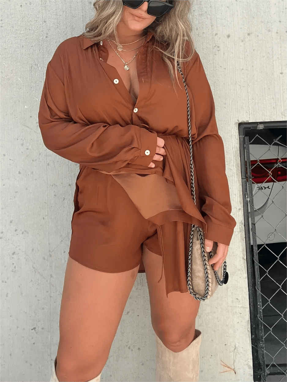 2023 NEW SATIN COVERED NIGHTS ROMPER DRESS SET (BUY 2 FREE SHIPPING)