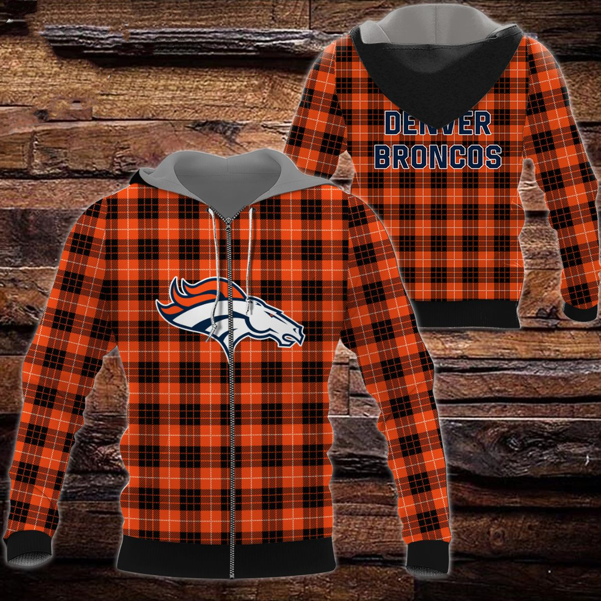 DENVER BRONCOS 3D HOODIE SKULL111