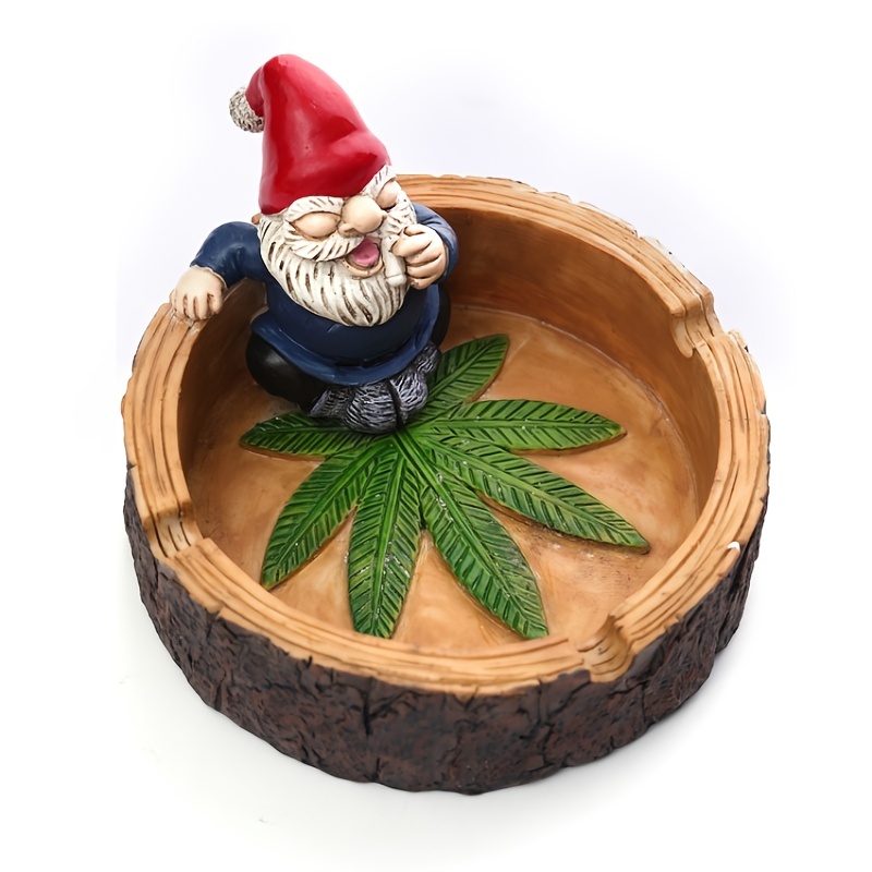 1pc Outdoor Garden Resin Handicraft Decorative Ornaments, Dwarf In The Bath Basin, Creative Home Office Ornaments, Multi-Functional Ashtray Ornaments
