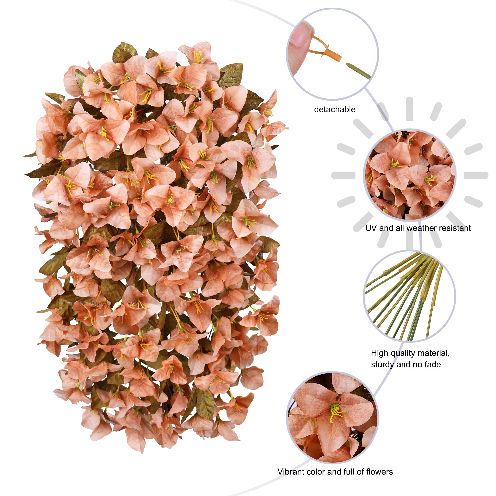 🔥ON SALE - 45% OFF🔥Realistic Faux Silk Bougainvillea Flowers, - UV resistant, Waterproof, Windproof