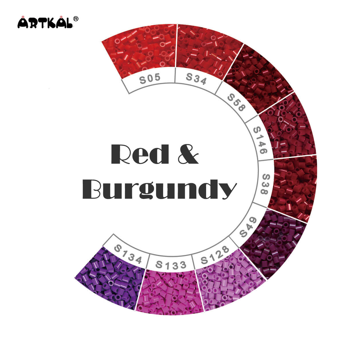 Red & Burgundy-Midi 1000 beads Single Pack