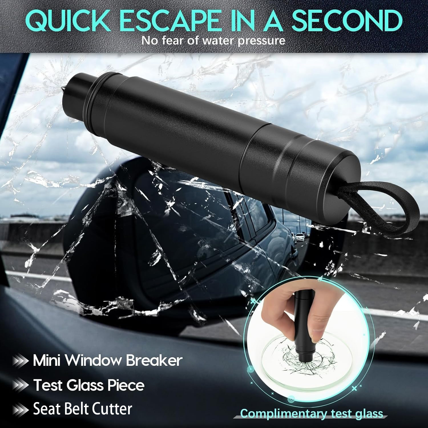 ⚡Flash Sale⚡ 2-in-1 Car Safety Hammer，Send Test Glass Piece