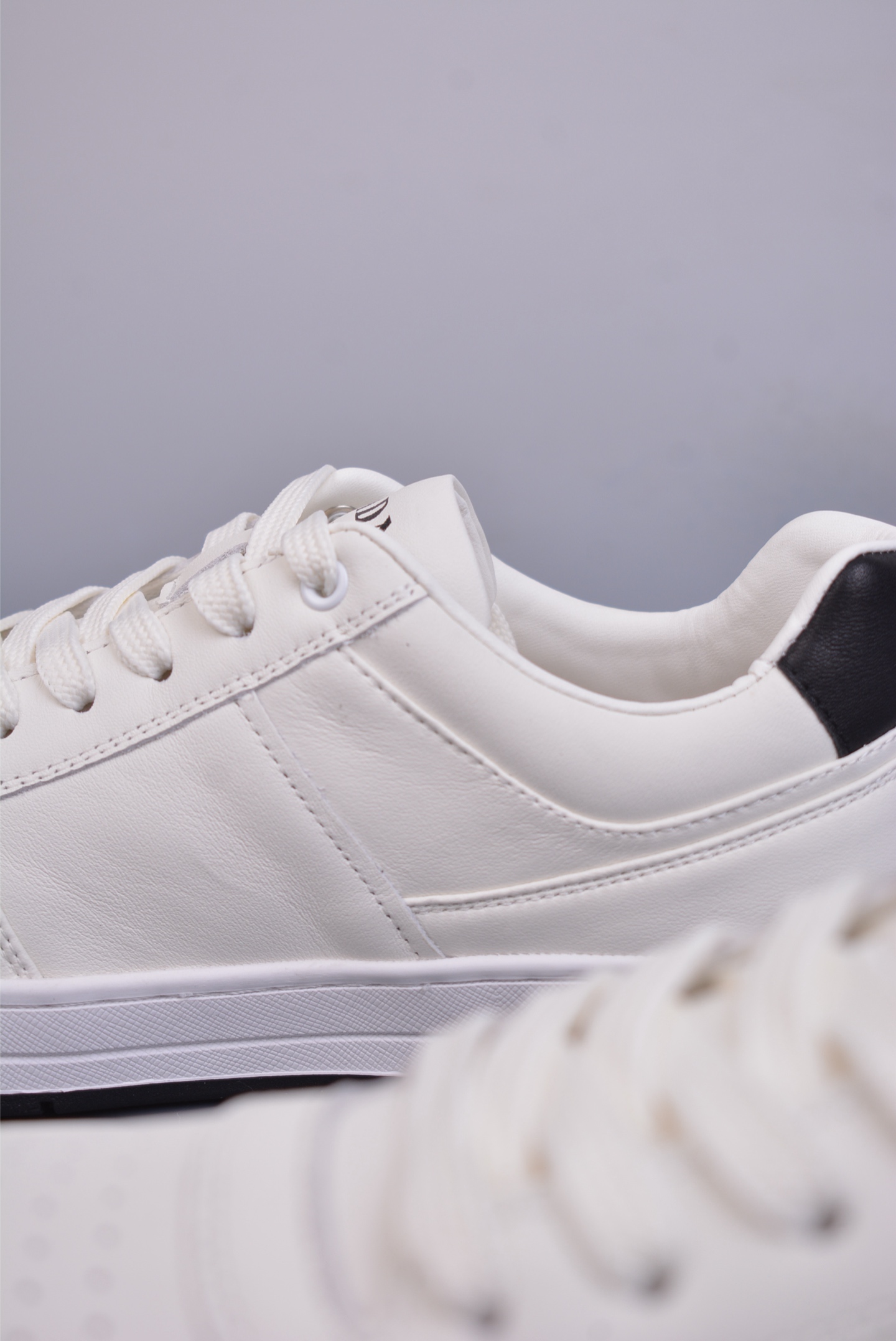 Prada low-top casual sneakers white and black LOGO COGNAC