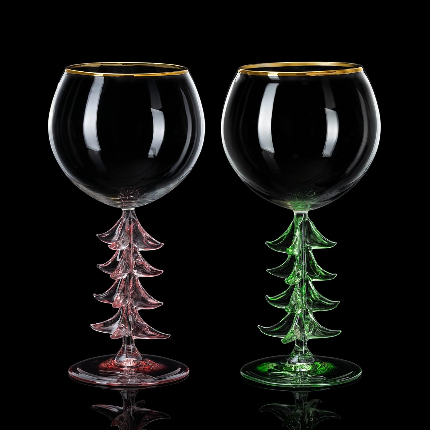 🎅2024 Christmas Promos🔥Crystal Christmas Holiday Tree Stemmed Wine Glass