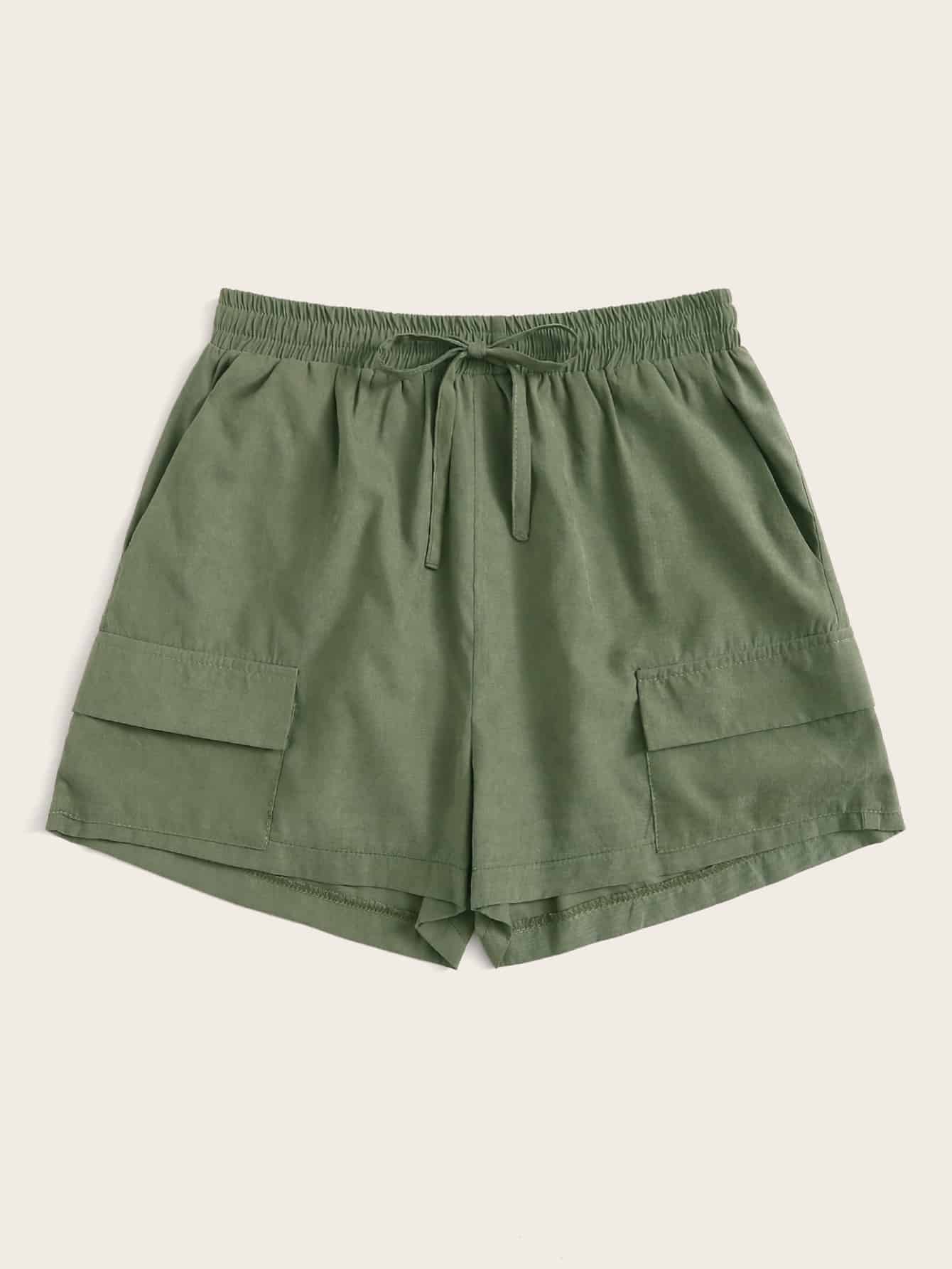 Knot Flap Pocket Cargo Shorts