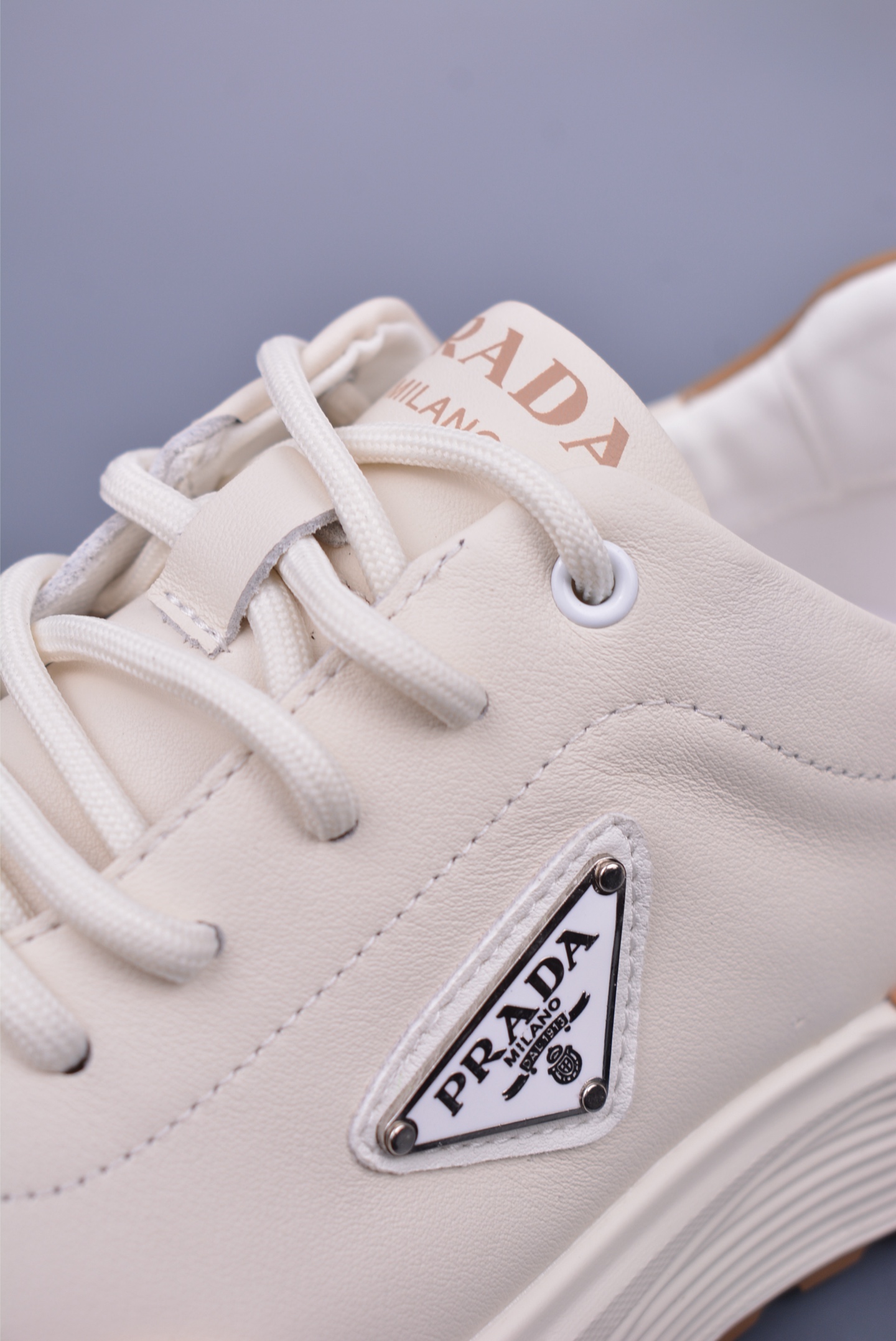 Prada triangle series platform sneakers off-white 3D936M