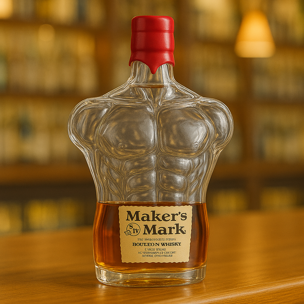 Muscle Man Shaped Whiskey Bottle