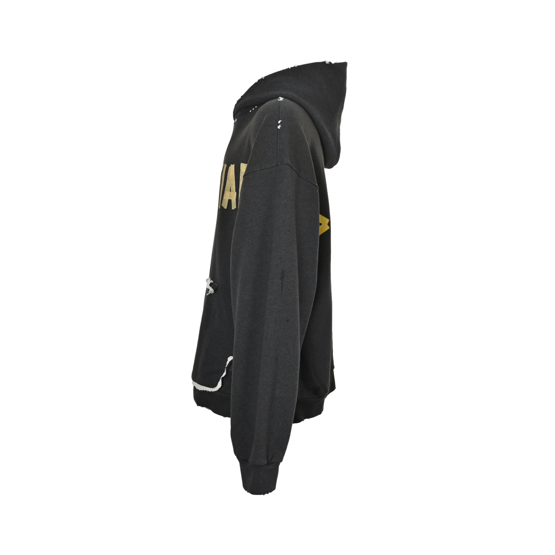 Balenciaga 24Fw distressed masking tape hooded sweatshirt