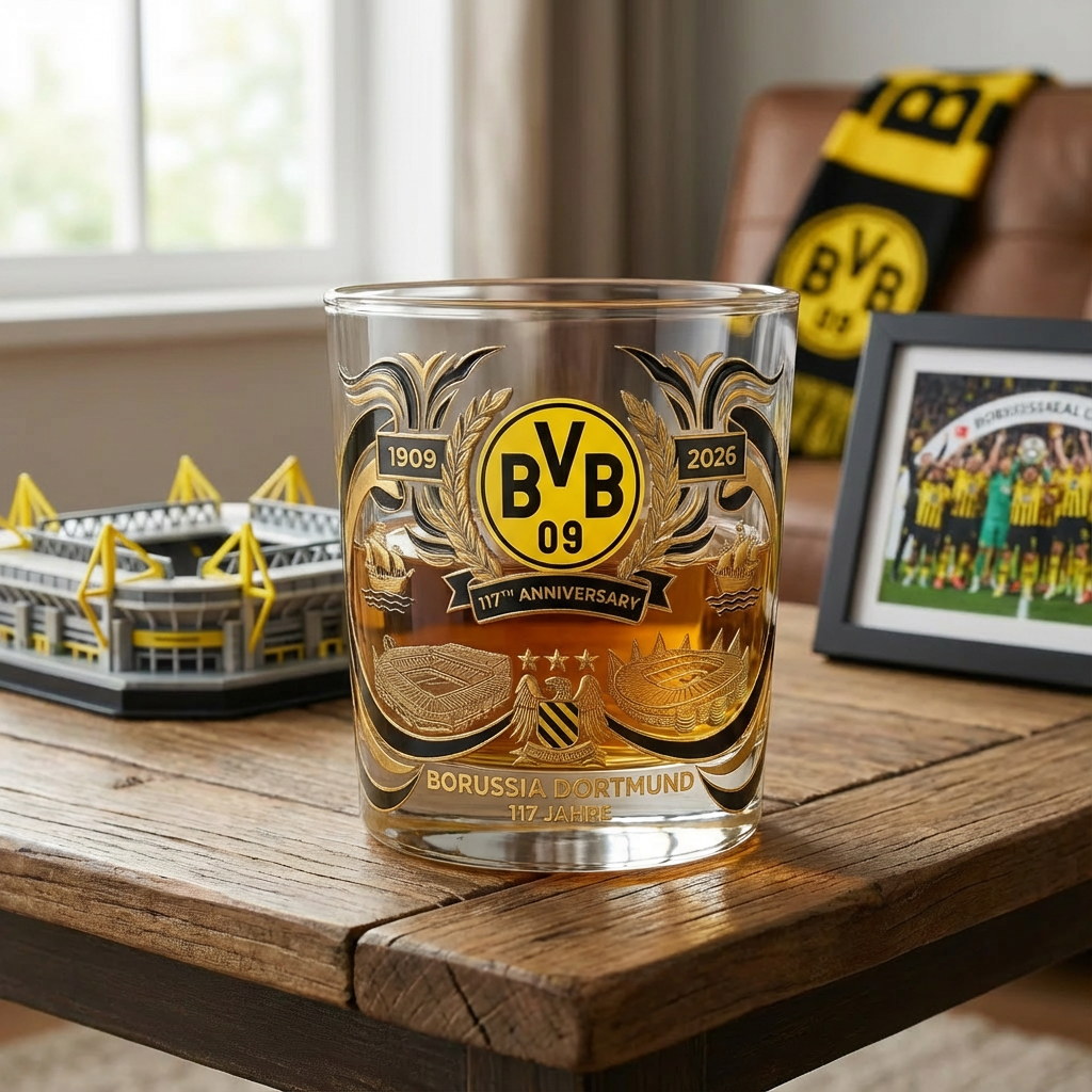 Borussia Dortmund 117th Anniversary Limited Edition Whiskey Glass