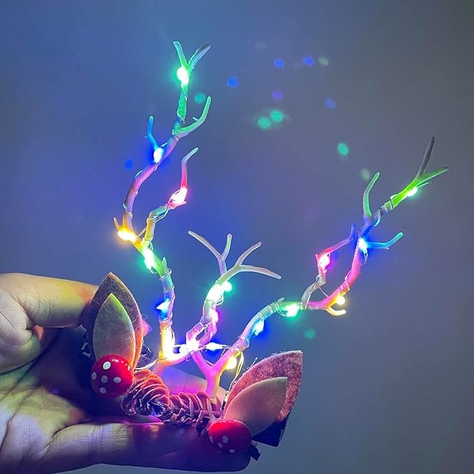 🦌🦌LED Reindeer Antler Hair Clips🌲🌲 Perfect Gift for Christmas/Halloween/Easter/Holiday🎁🎁