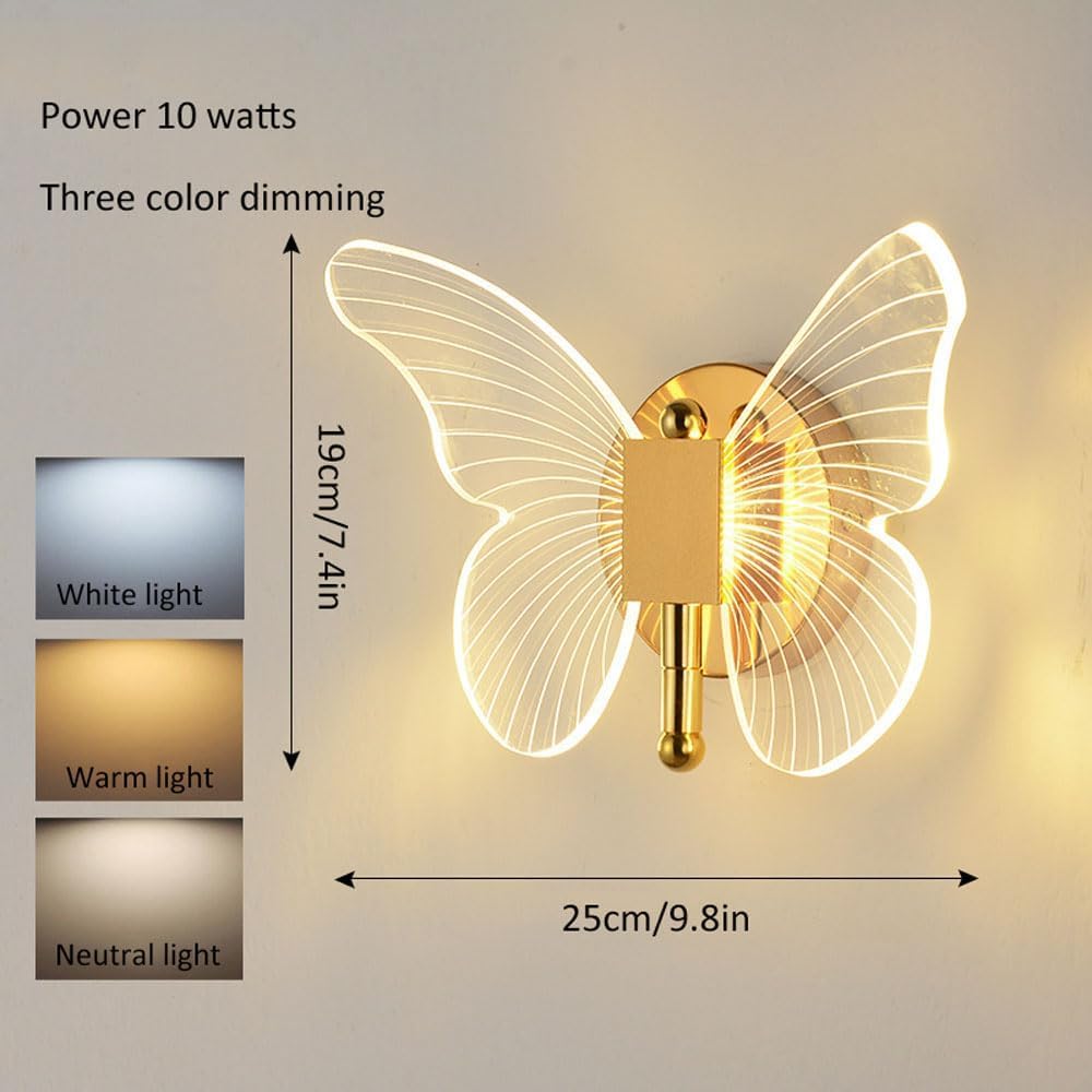 Butterfly LED Wall Light – Sleek Adjustable Lamp for Bedrooms