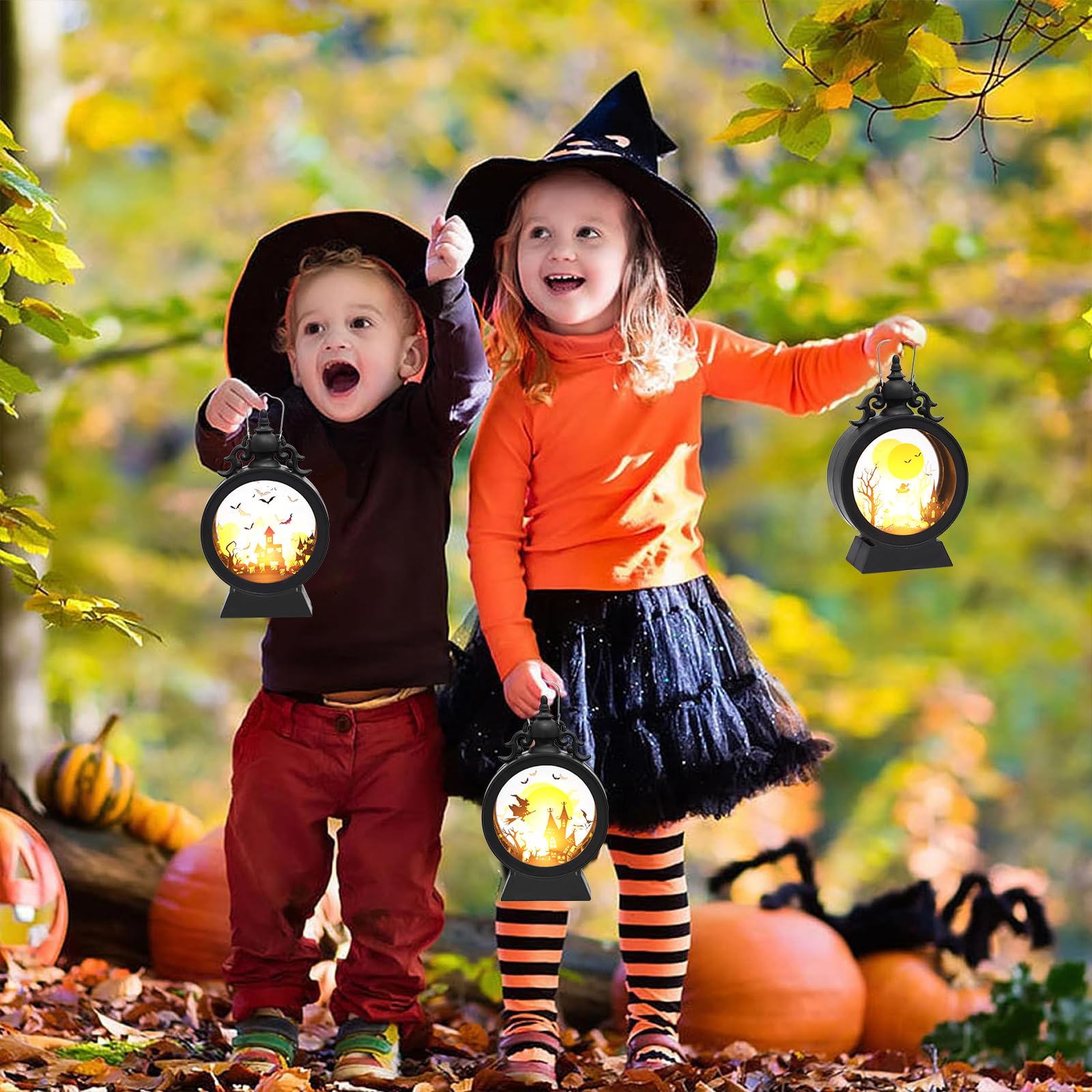 3 PCS Halloween Lantern Light with Flameless Candle