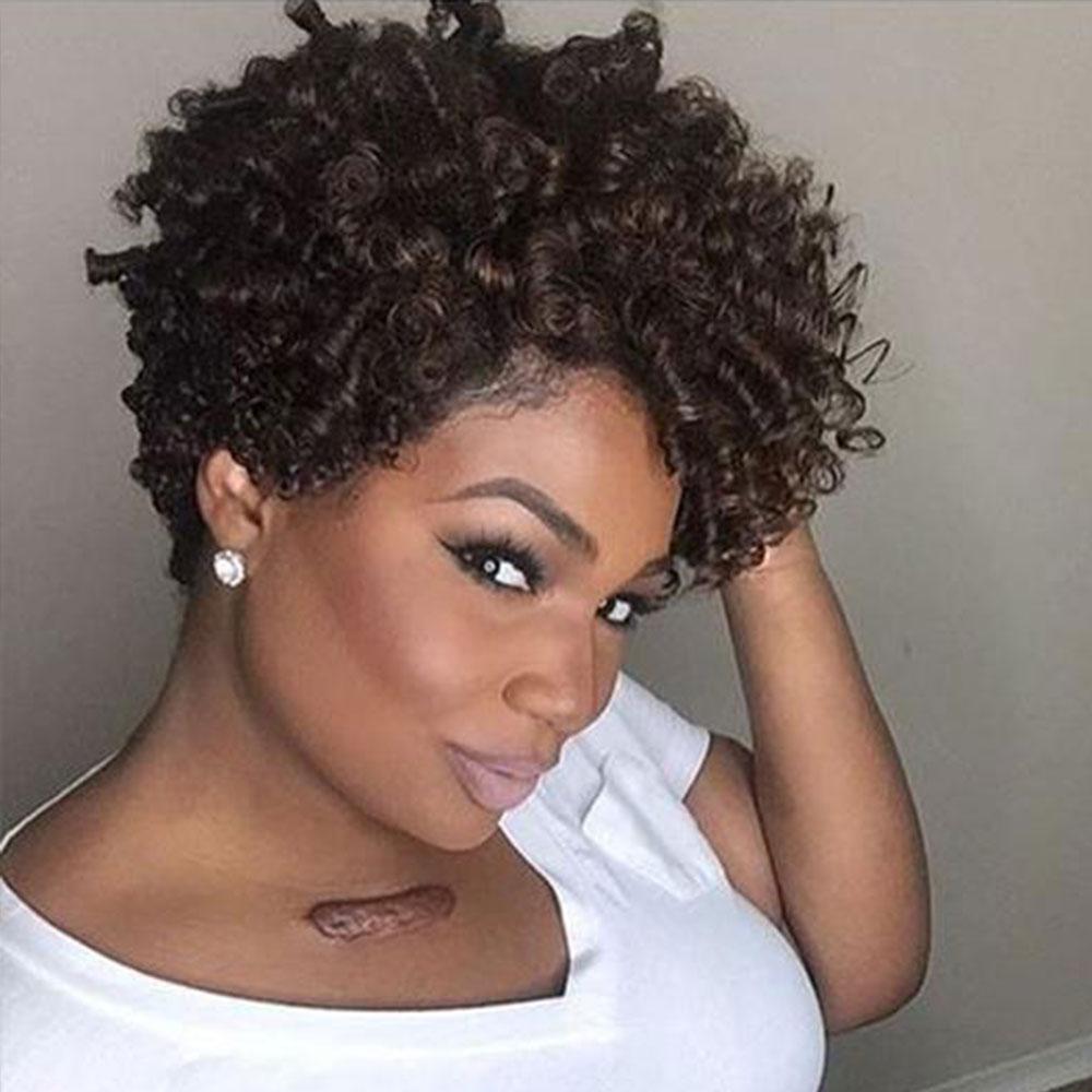 Luna 013 Gorgeous Short Layered Spiral Curly Wig for Black Women