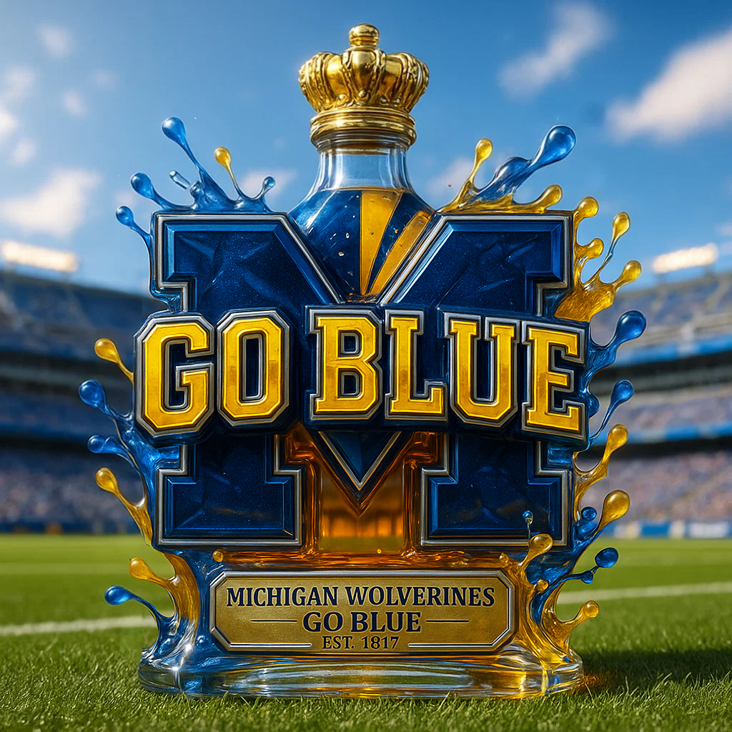 University of Michigan Wolverines “Go Blue” Commemorative Whiskey Bottle 💙🏈👑