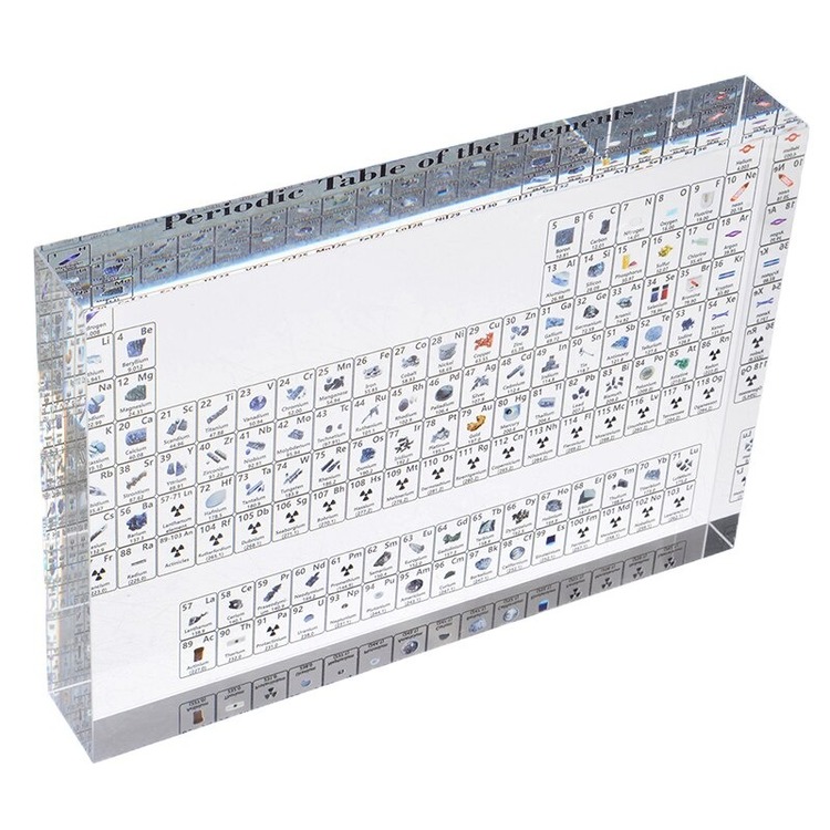 Acrylic Glass Periodic Table With Real Elements
