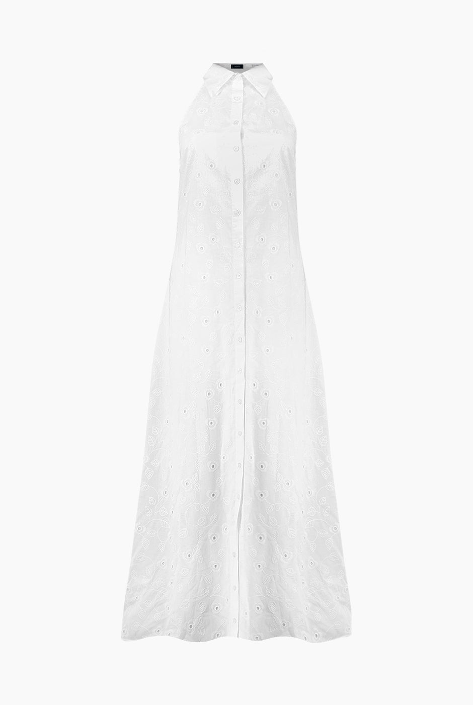 Vestido blanco de cuello camisero
